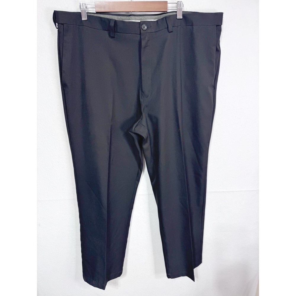 Haggar 42x30 Black Dress Pants Men's Classic Fit Flat Front